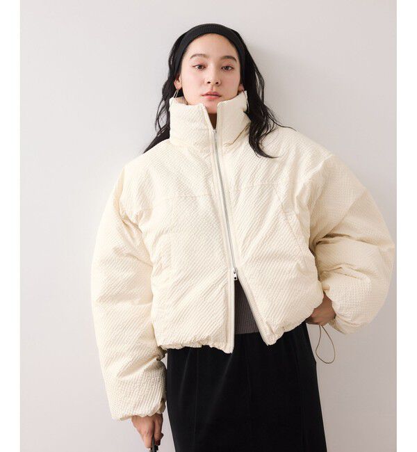 VIS「【WEB限定】軽くてあたたかいパディングショートボリューム中綿ブルゾン」|ブルゾン・スタジャン|