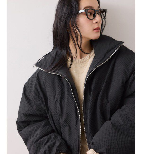 VIS「【WEB限定】軽くてあたたかいパディングショートボリューム中綿ブルゾン」|ブルゾン・スタジャン|