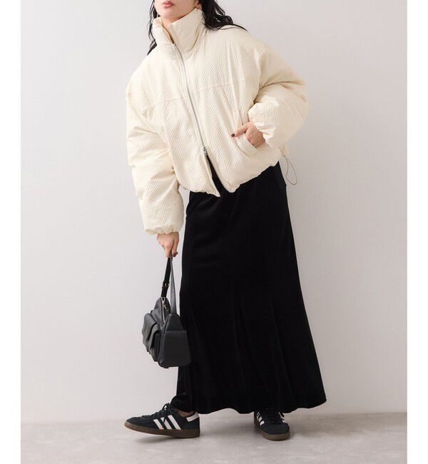 VIS「【WEB限定】軽くてあたたかいパディングショートボリューム中綿ブルゾン」|ブルゾン・スタジャン|