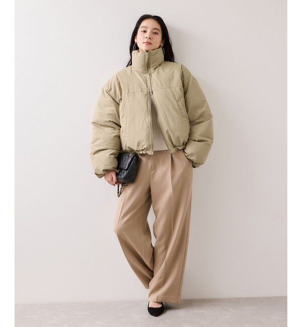 VIS「【WEB限定】軽くてあたたかいパディングショートボリューム中綿ブルゾン」|ブルゾン・スタジャン|