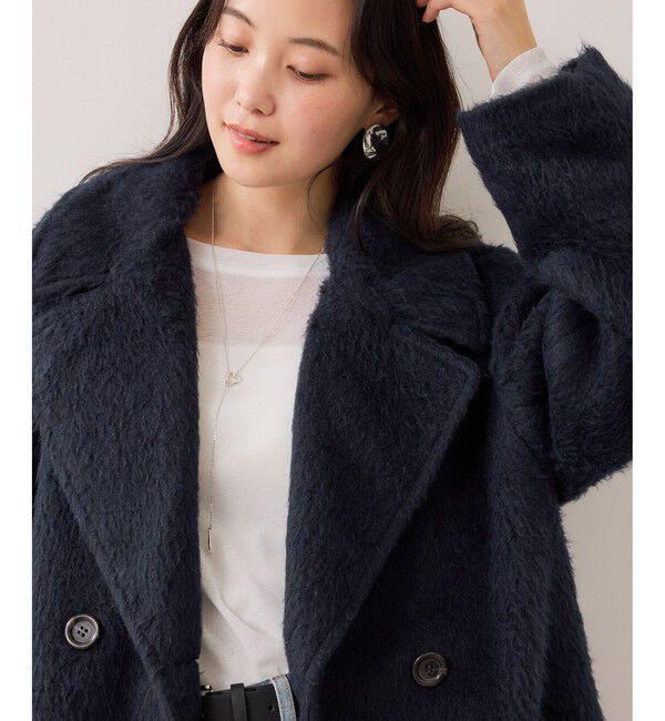 VIS「【WEB限定】シャギーミディ丈Pコート」|ピーコート|