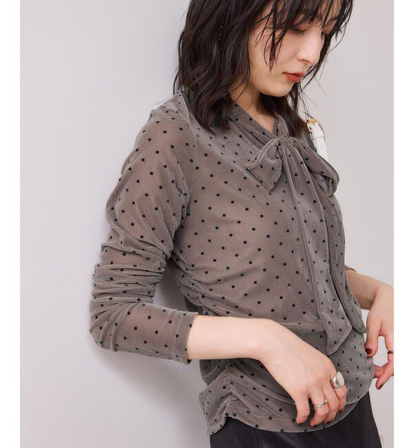 VIS「ベロアボウタイドットカットソー」|Tシャツ・カットソー|