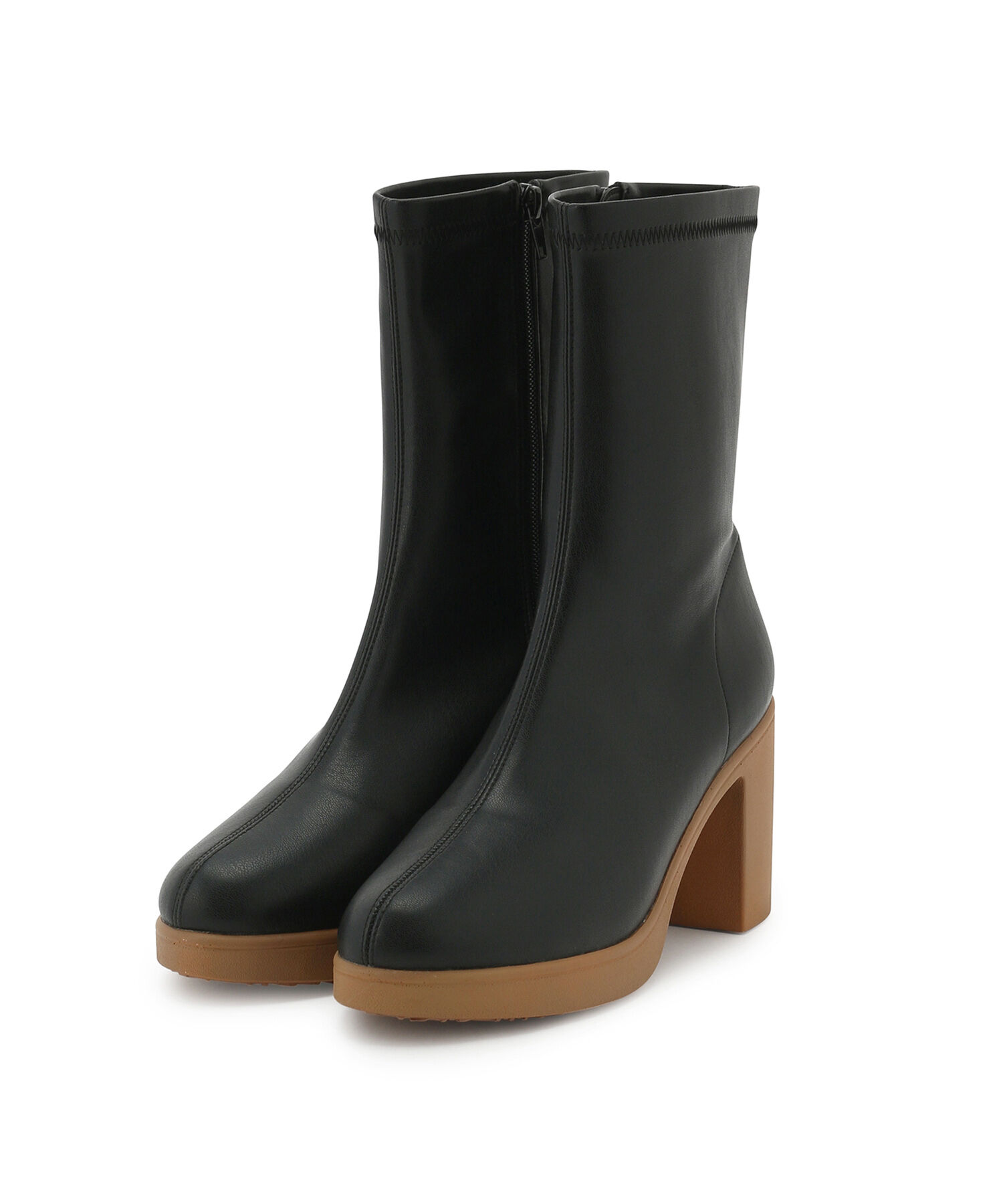 ROPE PICNIC PASSAGE「ストレッチミドルレングスプラットフォームブーツ」|その他|ブラック系(04)