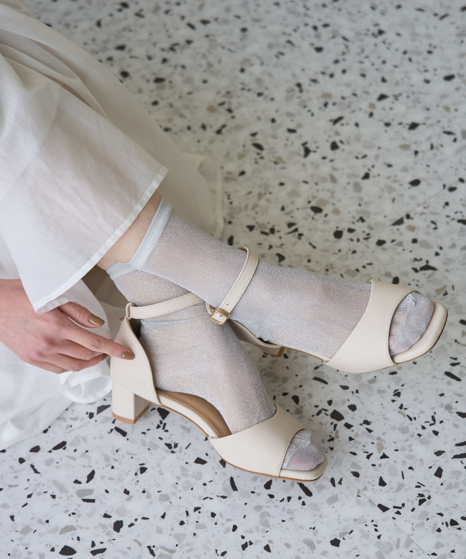 ROPE PICNIC PASSAGE「シアーラメソックス」|ソックス|シルバー(93)