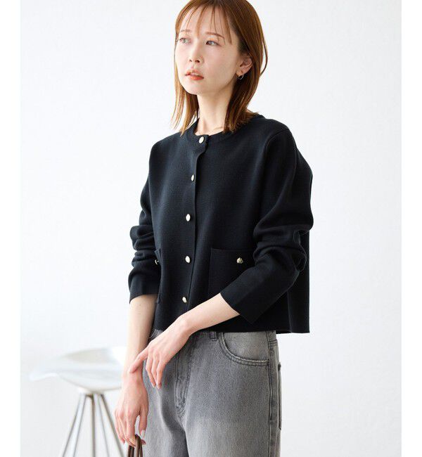 Rope&rsquo;Picnic「ミラノリブ金ボタンニットカーディガン」|カーディガン|