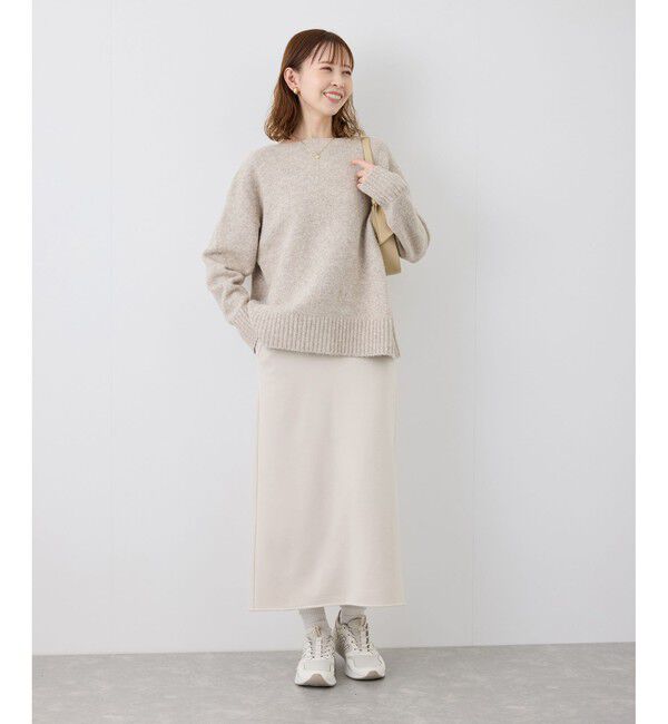 Rope&rsquo;Picnic「【3サイズ展開】裏起毛ボンディングジョーゼットアイラインスカート」|スカート|