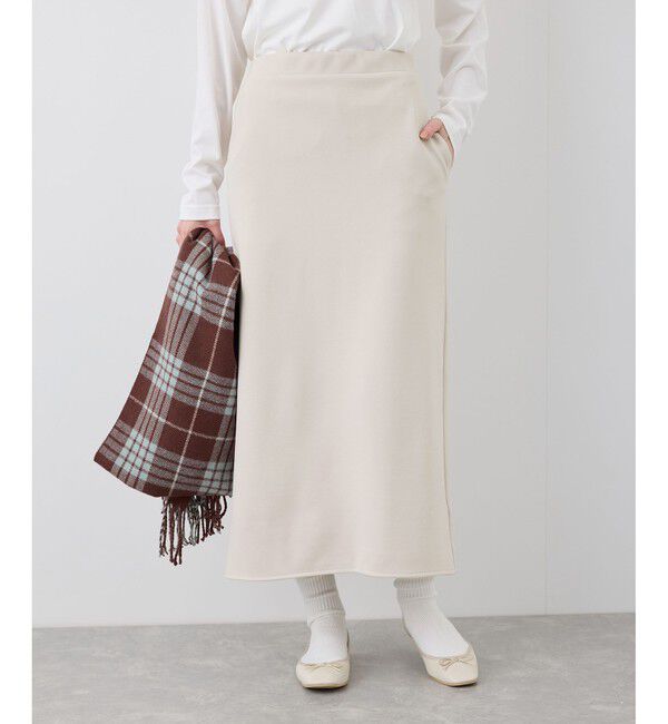 Rope&rsquo;Picnic「【3サイズ展開】裏起毛ボンディングジョーゼットアイラインスカート」|スカート|