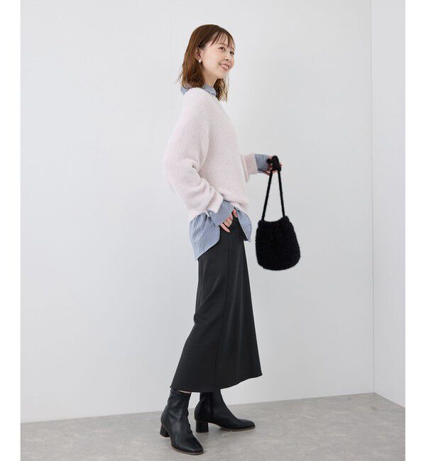 Rope&rsquo;Picnic「【3サイズ展開】裏起毛ボンディングジョーゼットアイラインスカート」|スカート|