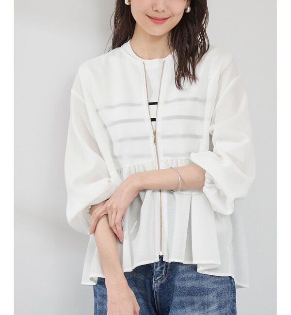 Rope&rsquo;Picnic「メッシュペプラムブルゾン」|ブルゾン・スタジャン|シロメイン