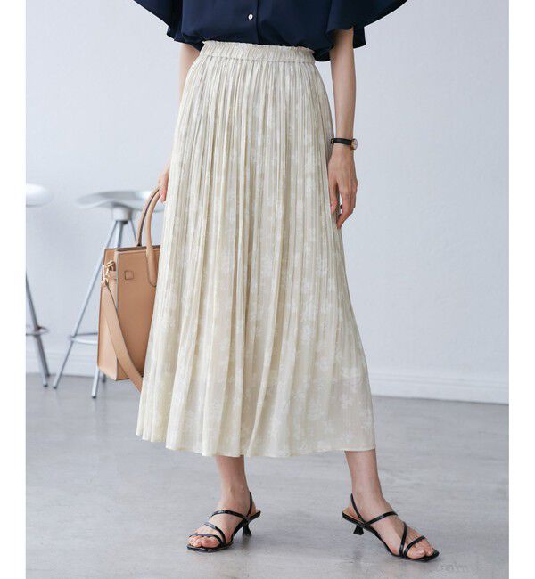 Rope&rsquo;Picnic「【新色追加】着丈が選べるエアリープリーツスカート」|スカート|ベージュ系(28)