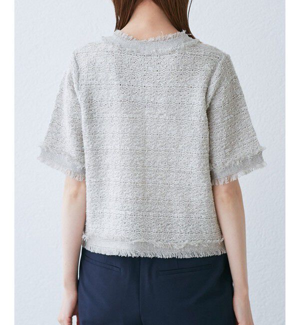 Rope&rsquo;Picnic「【サマー・ツイード】ハーフスリーブカーディガン」|カーディガン|