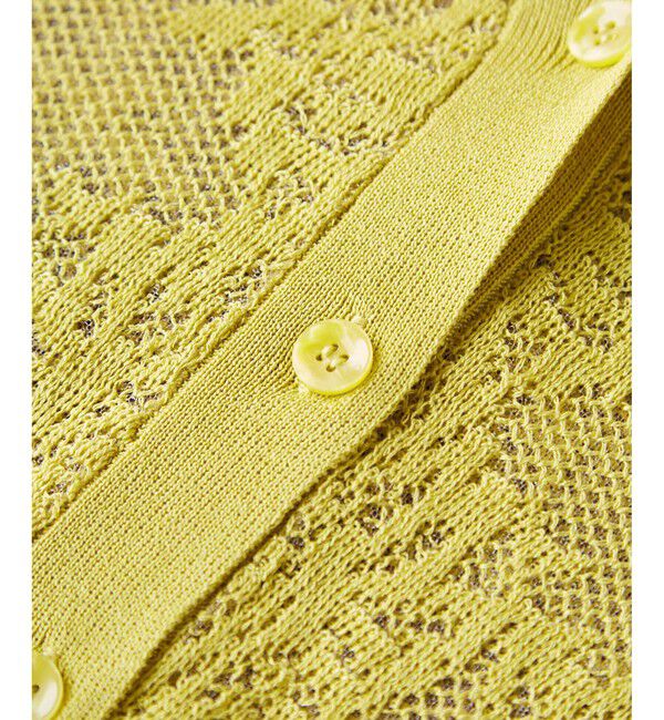 Rope&rsquo;Picnic「透かし編み花柄Vネックカーディガン」|カーディガン|