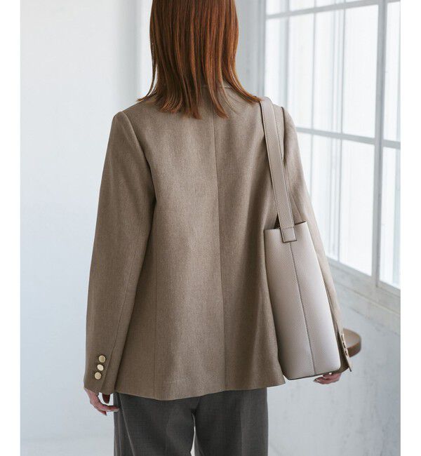 Rope&rsquo;Picnic「【WEB限定・ミドル丈】レディハンサムシリーズ ウールライク金ボタンジャケット(半裏地)/通勤対応」|テーラードジャケット|