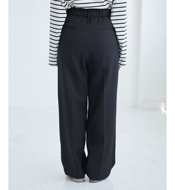 Rope&rsquo;Picnic「【低身長・小柄さんサイズ】レディハンサムシリーズ ウールライクウエストタックセミワイドパンツ」|スラックス|