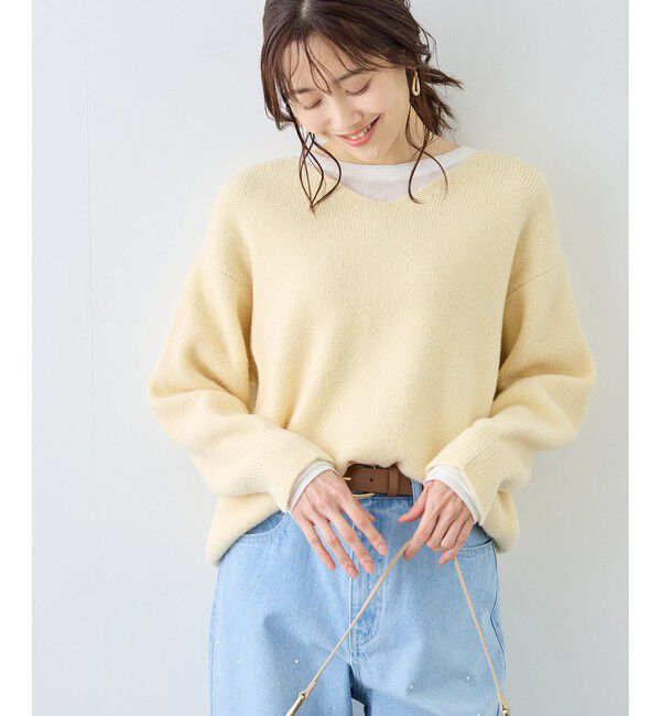 Rope&rsquo;Picnic「【新色追加】スフレニットシリーズ Vネックニットプルオーバー/イージーケア・リンクコーデ」|ニット・セーター|