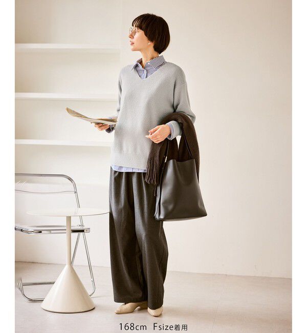 Rope&rsquo;Picnic「【新色追加】スフレニットシリーズ Vネックニットプルオーバー/イージーケア・リンクコーデ」|ニット・セーター|