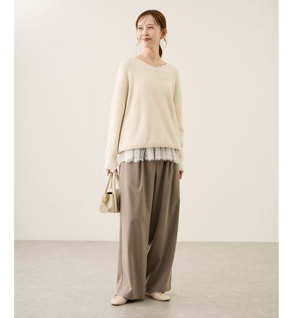 Rope&rsquo;Picnic「【新色追加】スフレニットシリーズ Vネックニットプルオーバー/イージーケア・リンクコーデ」|ニット・セーター|