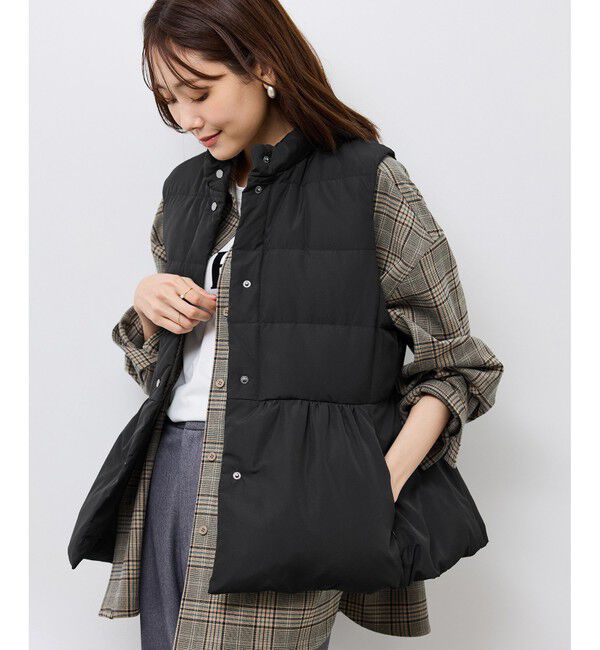 Rope&rsquo;Picnic「【GREEN DOWN/グリーンダウン】ペプラムダウンベスト」|ダウンベスト・ベスト|