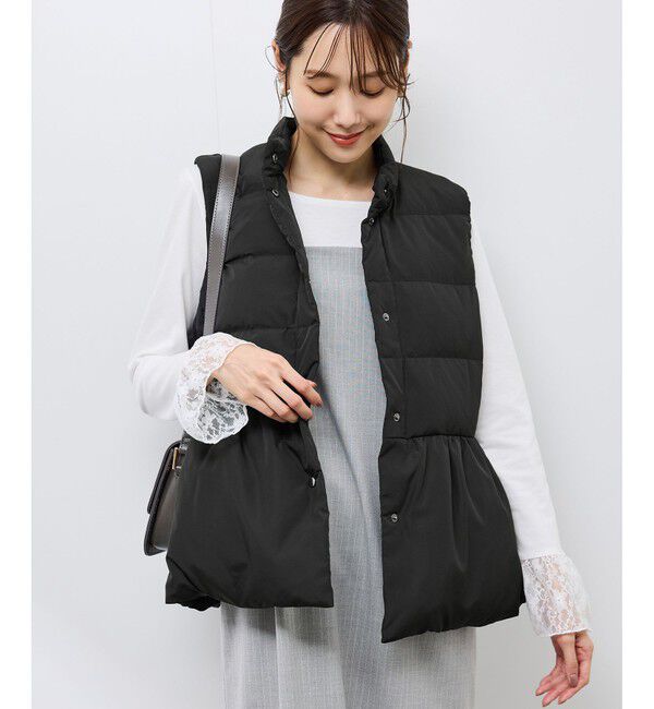 Rope&rsquo;Picnic「【GREEN DOWN/グリーンダウン】ペプラムダウンベスト」|ダウンベスト・ベスト|