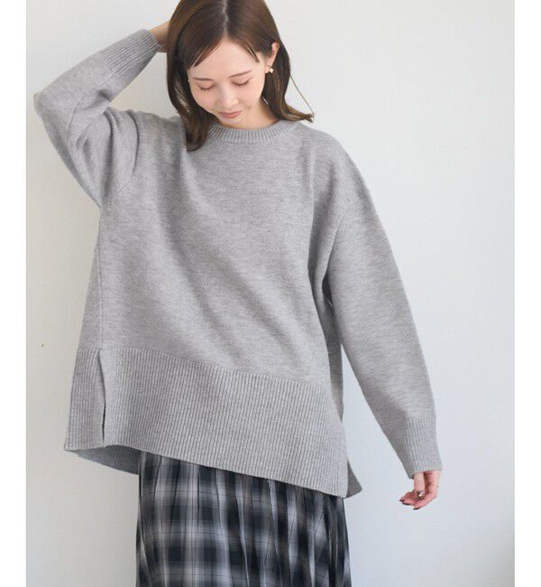 Rope&rsquo;Picnic「【新色追加】着丈が選べるクルーネックサイドスリットニットプルオーバー/イージーケア」|ニット・セーター|