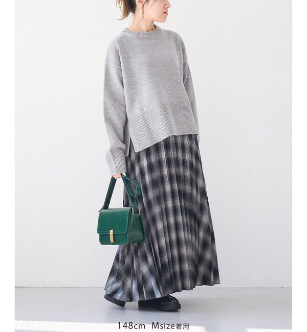 Rope&rsquo;Picnic「【新色追加】着丈が選べるクルーネックサイドスリットニットプルオーバー/イージーケア」|ニット・セーター|