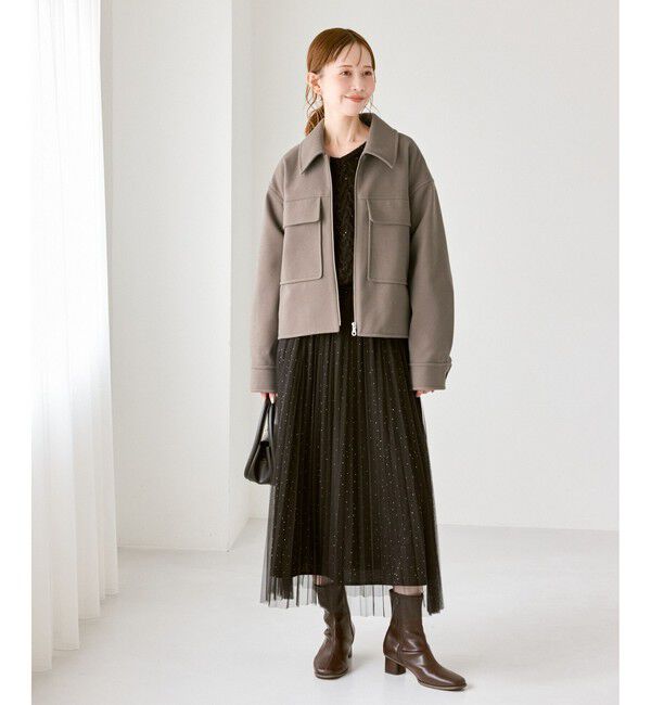 Rope&rsquo;Picnic「ジャージーメルトンシリーズ ポケット付きジップブルゾン/リンクコーデ」|ブルゾン・スタジャン|