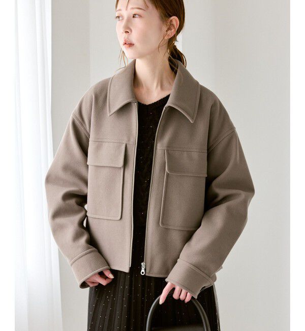 Rope&rsquo;Picnic「ジャージーメルトンシリーズ ポケット付きジップブルゾン/リンクコーデ」|ブルゾン・スタジャン|