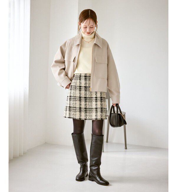 Rope&rsquo;Picnic「ジャージーメルトンシリーズ ポケット付きジップブルゾン/リンクコーデ」|ブルゾン・スタジャン|