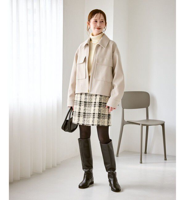 Rope&rsquo;Picnic「ジャージーメルトンシリーズ ポケット付きジップブルゾン/リンクコーデ」|ブルゾン・スタジャン|