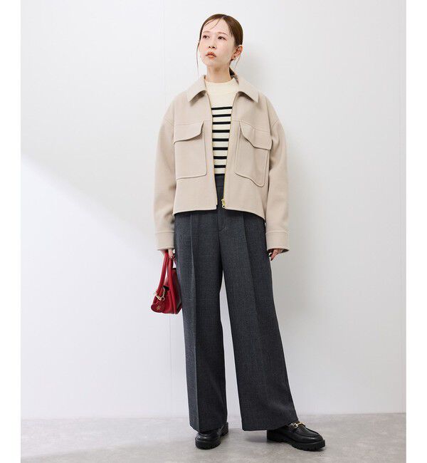 Rope&rsquo;Picnic「ジャージーメルトンシリーズ ポケット付きジップブルゾン/リンクコーデ」|ブルゾン・スタジャン|