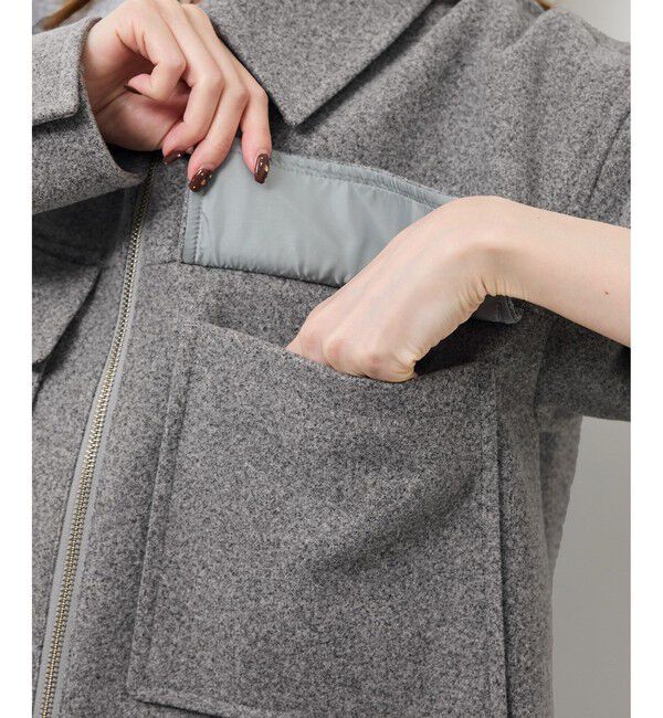 Rope&rsquo;Picnic「ジャージーメルトンシリーズ ポケット付きジップブルゾン/リンクコーデ」|ブルゾン・スタジャン|