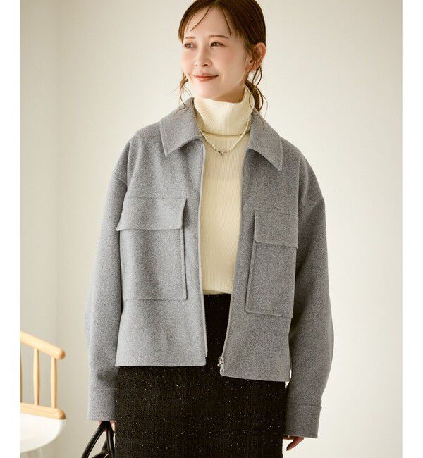 Rope&rsquo;Picnic「ジャージーメルトンシリーズ ポケット付きジップブルゾン/リンクコーデ」|ブルゾン・スタジャン|