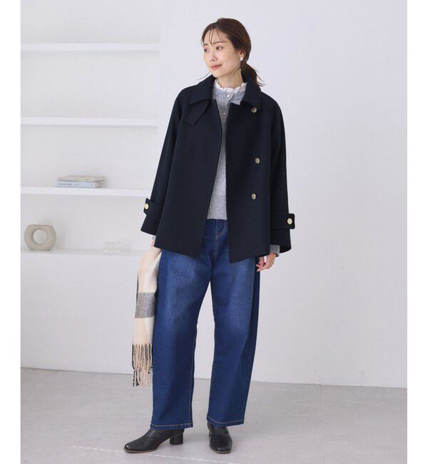 Rope&rsquo;Picnic「ジャージーメルトンシリーズ 金ボタンミドル丈コート/リンクコーデ」|その他|