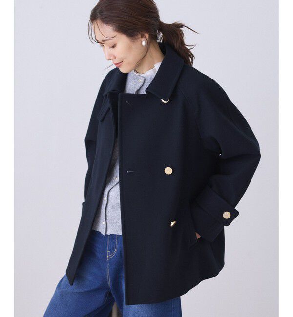 Rope&rsquo;Picnic「ジャージーメルトンシリーズ 金ボタンミドル丈コート/リンクコーデ」|その他|