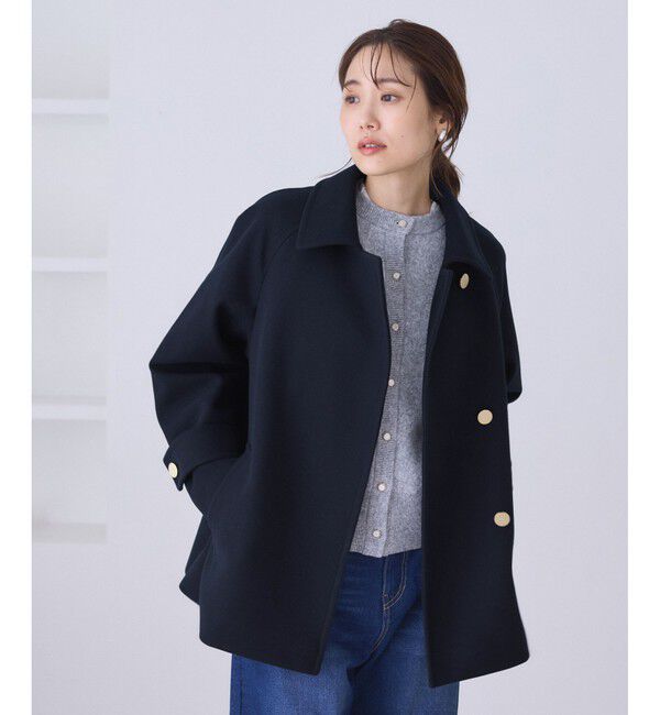 Rope&rsquo;Picnic「ジャージーメルトンシリーズ 金ボタンミドル丈コート/リンクコーデ」|その他|