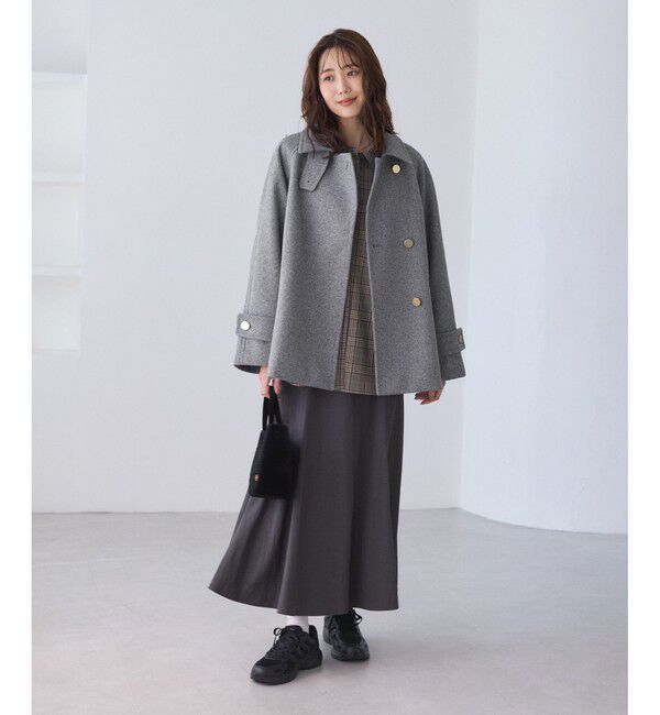 Rope&rsquo;Picnic「ジャージーメルトンシリーズ 金ボタンミドル丈コート/リンクコーデ」|その他|