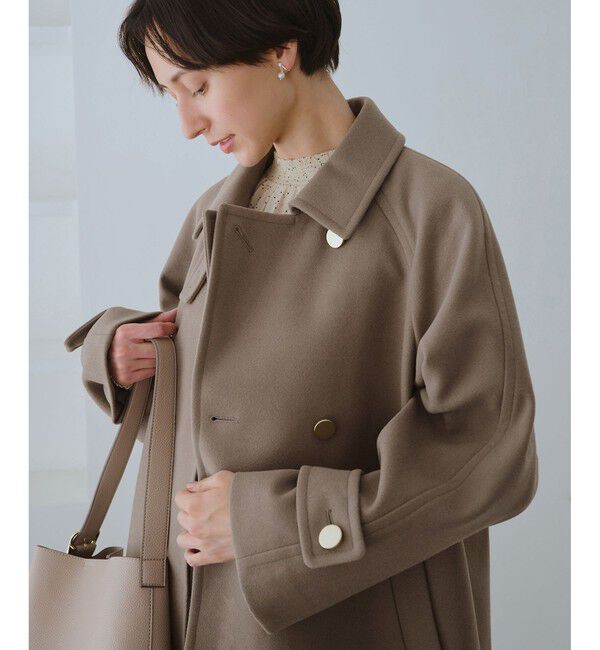 Rope&rsquo;Picnic「ジャージーメルトンシリーズ 金ボタンミドル丈コート/リンクコーデ」|その他|