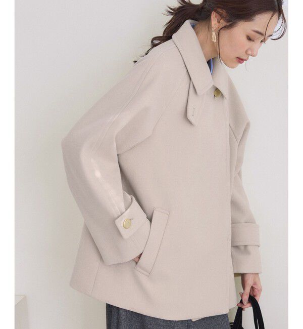 Rope&rsquo;Picnic「ジャージーメルトンシリーズ 金ボタンミドル丈コート/リンクコーデ」|その他|ベージュ(27)