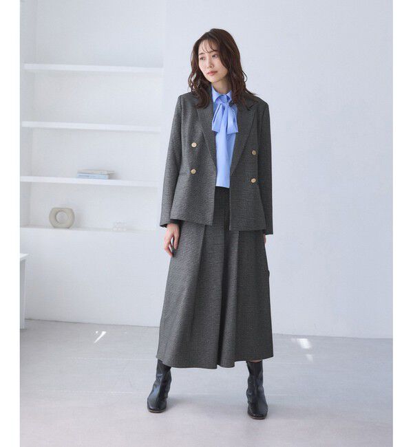 Rope&rsquo;Picnic「レディハンサムシリーズ ウールライク金ボタンジャケット(総裏地)/セットアップ対応」|テーラードジャケット|