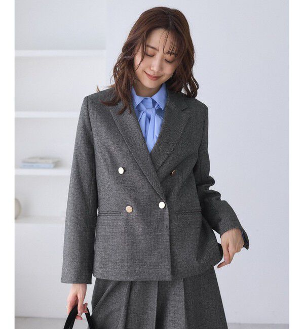 Rope&rsquo;Picnic「レディハンサムシリーズ ウールライク金ボタンジャケット(総裏地)/セットアップ対応」|テーラードジャケット|