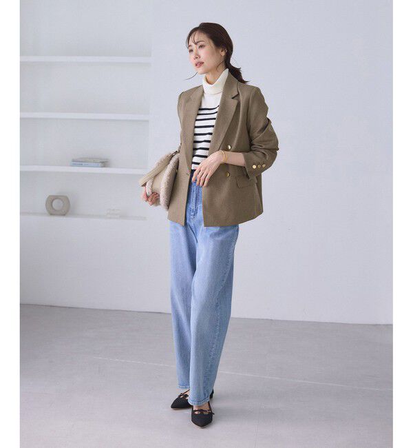 Rope&rsquo;Picnic「レディハンサムシリーズ ウールライク金ボタンジャケット(総裏地)/セットアップ対応」|テーラードジャケット|