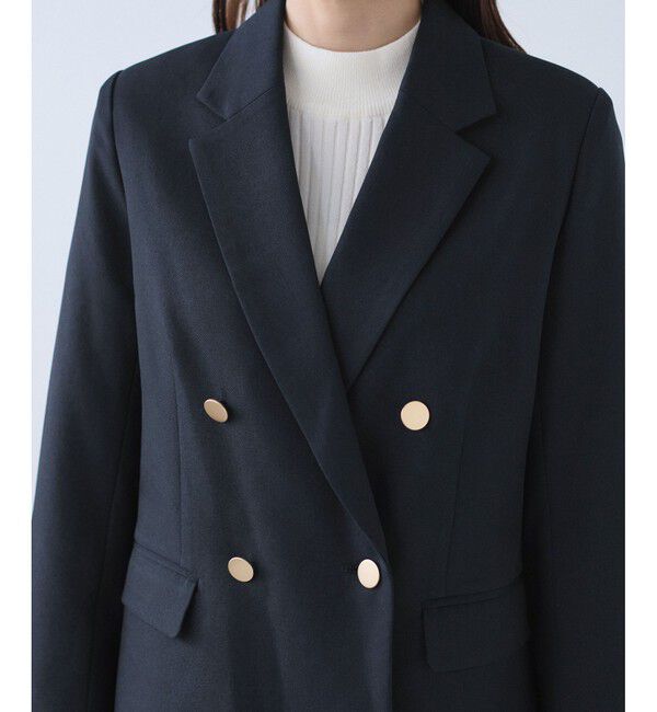 Rope&rsquo;Picnic「レディハンサムシリーズ ウールライク金ボタンジャケット(総裏地)/セットアップ対応」|テーラードジャケット|