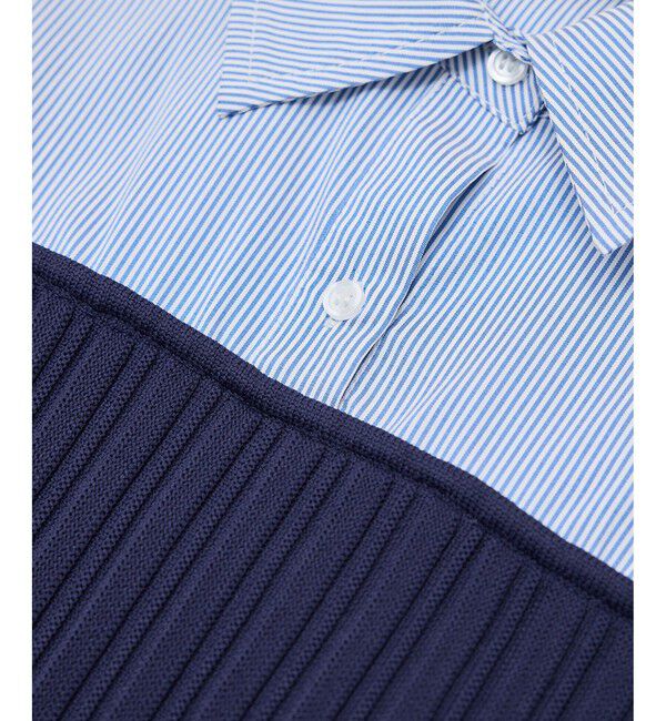 Rope&rsquo;Picnic「シャツドッキングペプラムニット」|シャツ・ブラウス|