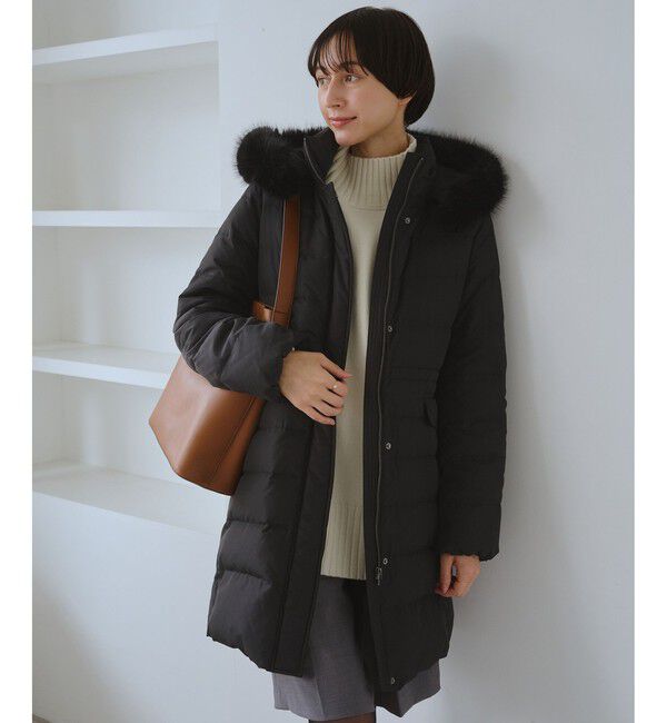 Rope&rsquo;Picnic「【GREEN DOWN/グリーンダウン】ファー付きダウンロングコート/一部WEB限定カラー」|ダウン|ブラック(01)