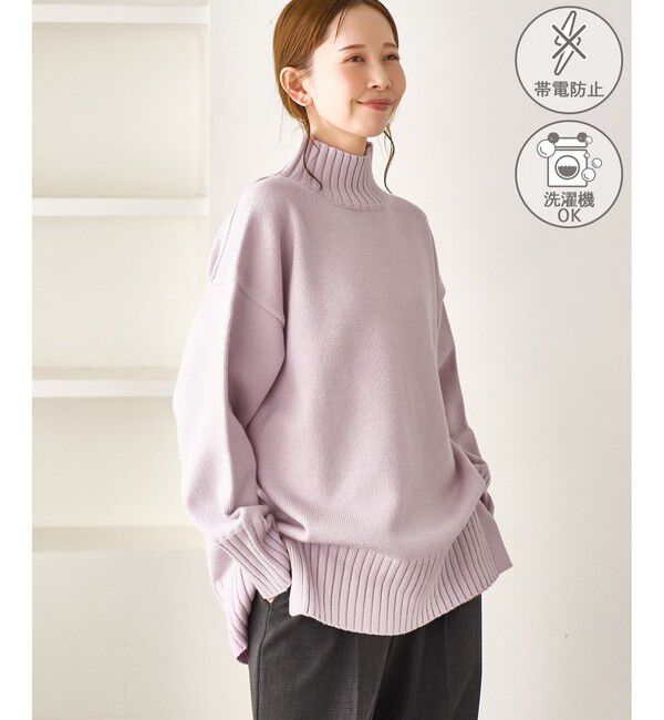 Rope&rsquo;Picnic「【WEB限定】サイドスリットニットプルオーバー/イージーケア」|ニット・セーター|ピンク(63)