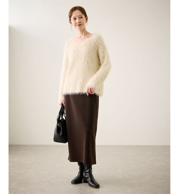 Rope&rsquo;Picnic「フェザーVネックニット」|ニット・セーター|