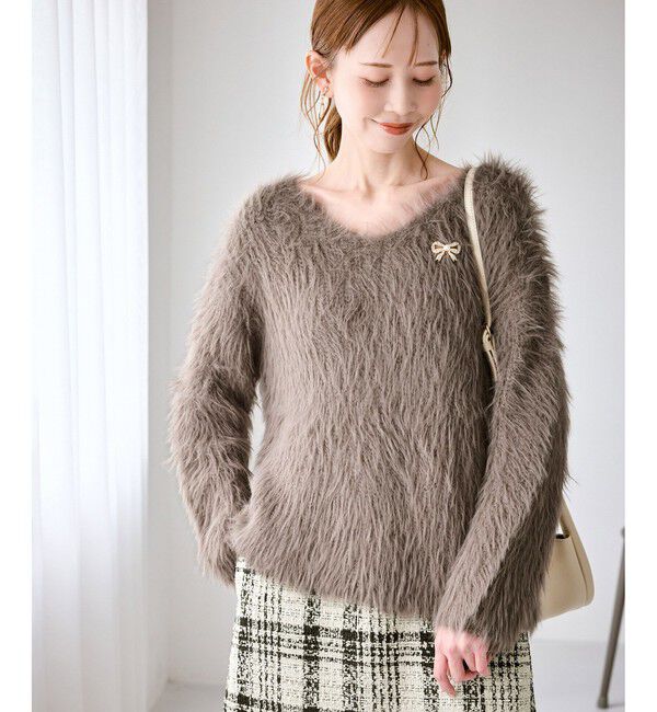 Rope&rsquo;Picnic「フェザーVネックニット」|ニット・セーター|