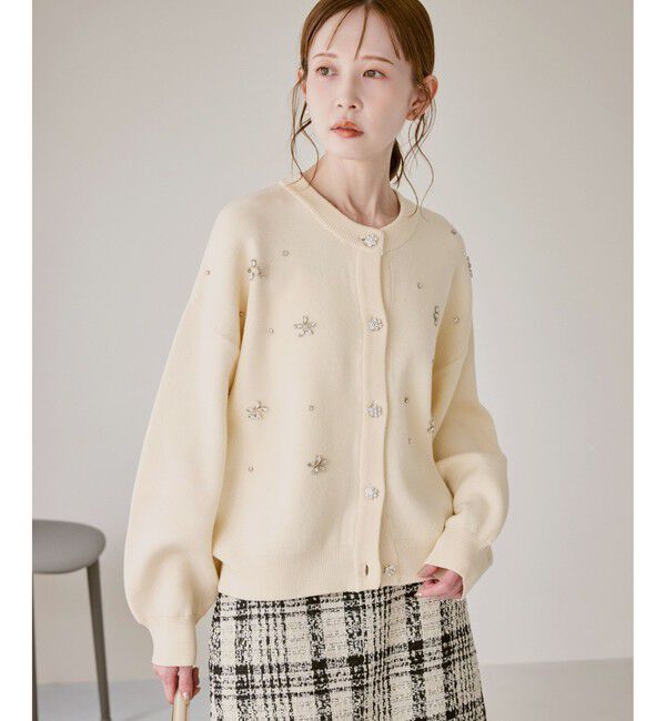 Rope&rsquo;Picnic「ビジューニットカーディガン」|カーディガン|