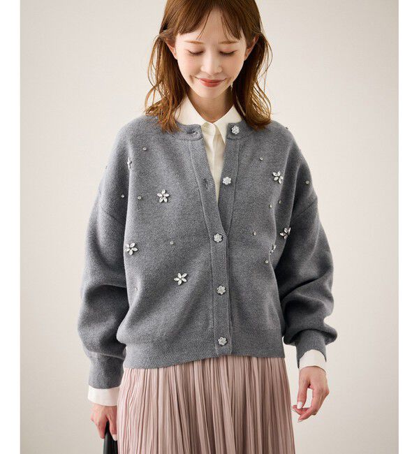 Rope&rsquo;Picnic「ビジューニットカーディガン」|カーディガン|