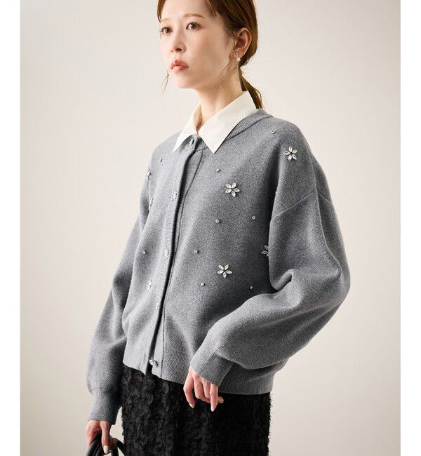 Rope&rsquo;Picnic「ビジューニットカーディガン」|カーディガン|